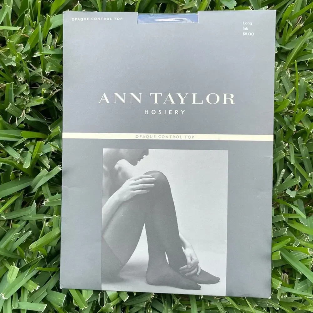 90’s Ann Taylor opaque control top stockings/ tights ink
